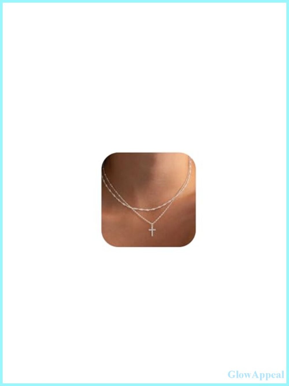 Cross Necklace Set 14K Gold Plated Layered Pendant Dainty Stackable Choker